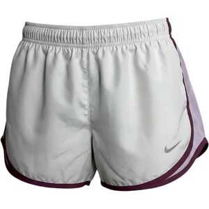 Nike Dri-FIT Tempo Running Shorts White Purple Mesh Trim Size S